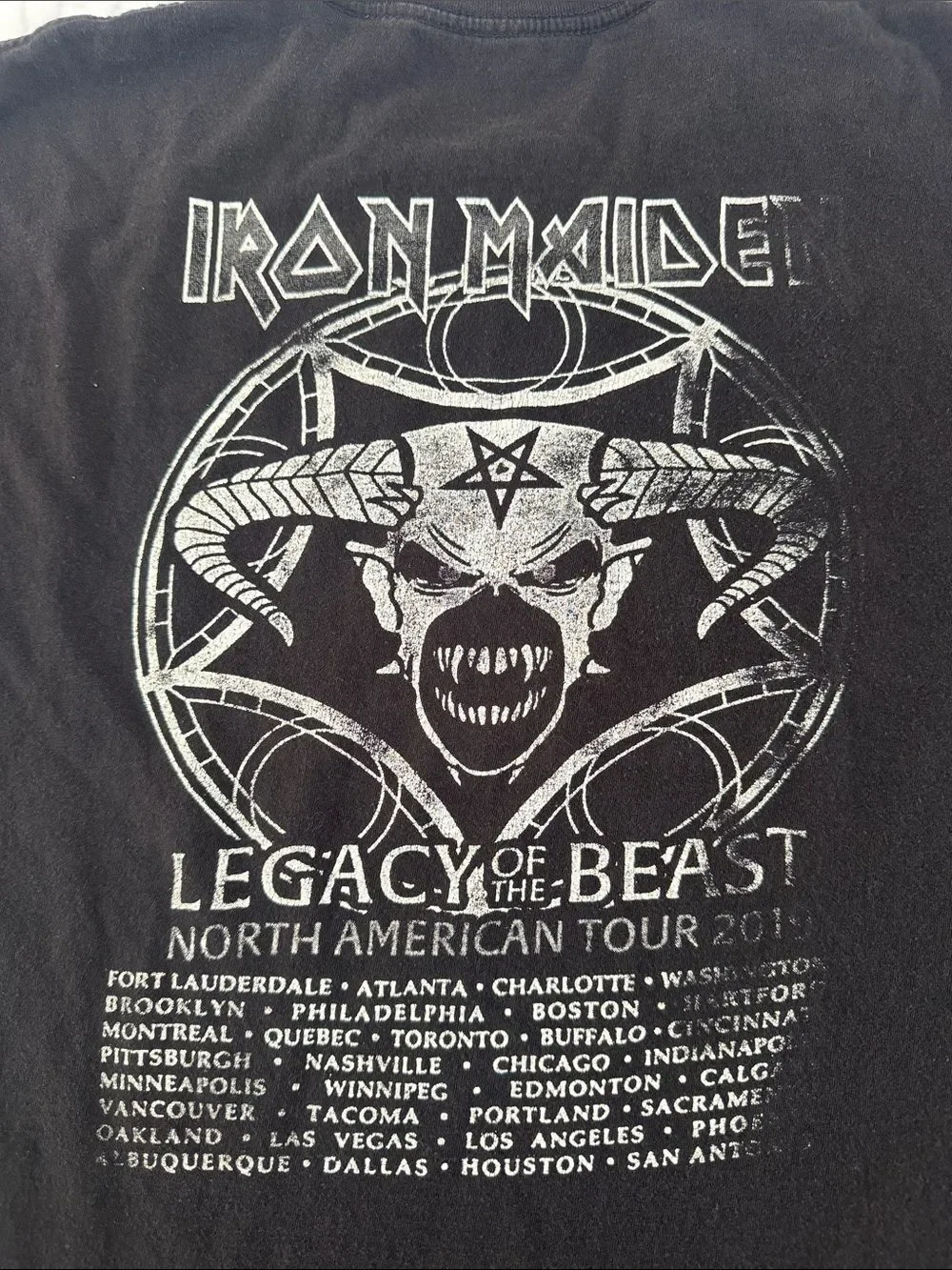 Rare 2019 Official Iron Maiden Legacy Of The Beast Tour Promo Shirt Sz Men’s L